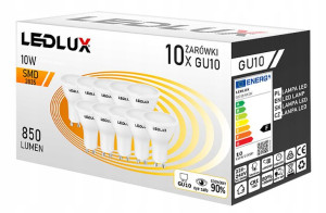Żarówka led GU10 10W (Zestaw 10szt)Premium WYDAJNA