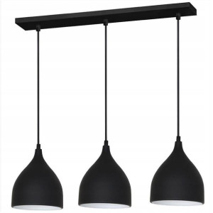 Lampa wisząca sufitowa loft żyrandol 3x E27 czarna