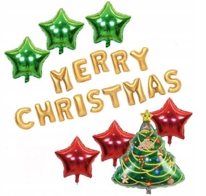 Zestaw balonów Świątecznych Merry Christmas Święta