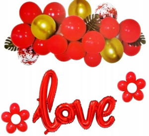 ZESTAW balonów LOVE czerwony