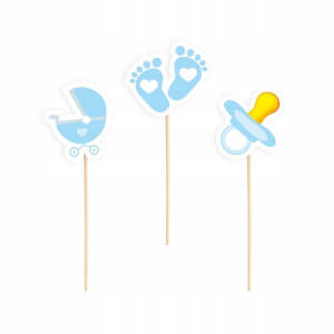 Toppery na Baby Shower dla chłopca 6 szt.