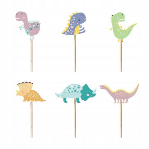 Toppery na Tort Muffiny DINOZAURY Dino 6 szt.