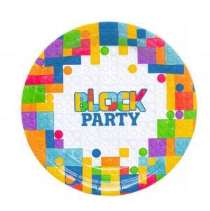 Talerzyki papierowe Klocki 7 cali 6 szt. Block Party