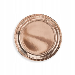 Talerzyki papierowe gold rose 6 szt. 7 cali