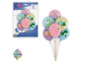 Balony Zestaw 6 Szt. Dinozaury