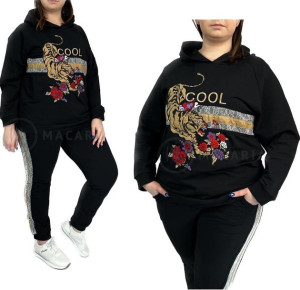 Komplet Dresowy Z Wstawką Z Koronki Plus Size Wawa 48/4xl