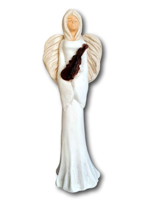 Figurka Gipsowa Wanessa ze Skrzypcami Anioł Dekoracyjny Upominek XL