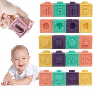 Edukacyjne Klocki Sensoryczne Dla Dzieci 12 sztuk