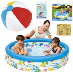 Basen Dmuchany Dla Dzieci 102x25cm + Piłka Plażowa