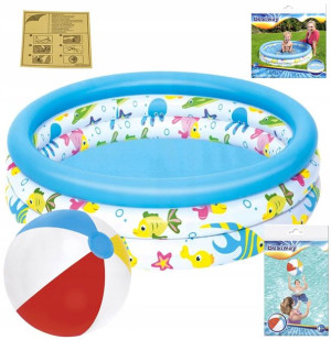 Basen Dmuchany Brodzik 102x25 + Piłka Plażowa 51cm