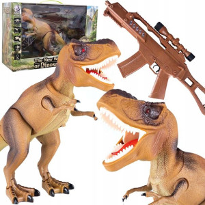 Mega Dinozaur T-REX Chodzi Ryczy Świeci Karabin RC