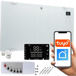 KONWEKTOR GRZEJNIK Elektryczny Szkło LED WiFi 2kW