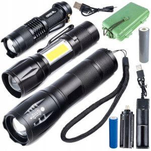 Zestaw 3x Latarka Taktyczna Cree Xm-l T6 Q5 Cob
