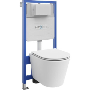 Mexen zestaw podtynkowy WC stelaż Fenix Slim z miską WC Rico i deską biały