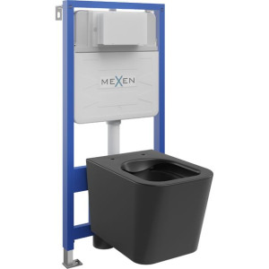 Mexen zestaw podtynkowy WC stelaż Fenix Slim z miską WC Teo, czarny mat