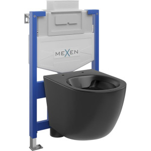 Mexen zestaw podtynkowy WC stelaż Fenix XS-U z miską WC Lena, czarny mat