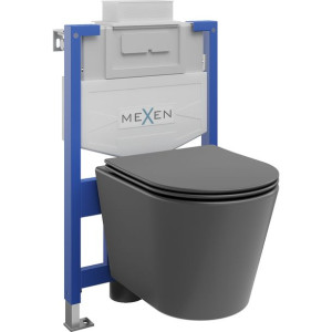 Mexen zestaw podtynkowy WC stelaż Fenix XS-U z miską WC Rico i deską szary