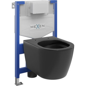 Mexen zestaw podtynkowy WC stelaż Fenix XS-F z miską WC Carmen, czarny mat
