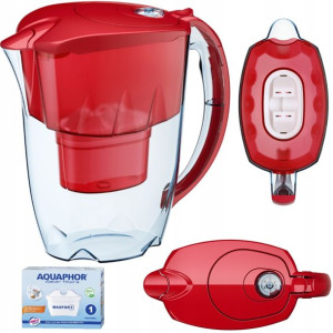 Dzbanek filtrujący + filtr AQUAPHOR 2,8l CZERWONY