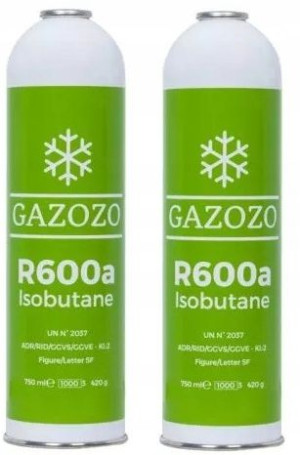 2 x IZOBUTAN R600a GAZ Czynnik Chłodniczy 420g 750