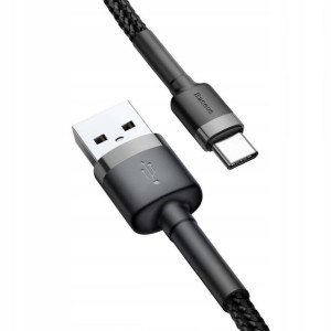 Kabel Baseus USB - USBt typ C 200cm szary/czarny