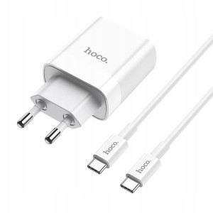 Ładowarka sieciowa Hoco USB-A USB-C + kabel USB-C