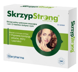 Skrzyp Strong Biotyna Skóra Włosy 30 Tabletek Starpharma