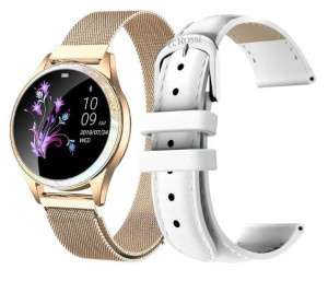 Smartwatch złoty zegarek z 2 paskami w zestawie Gino Rossi