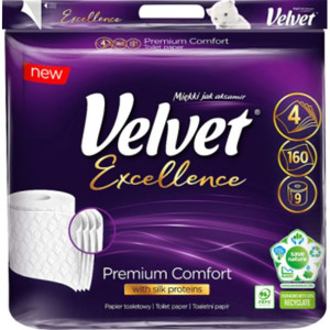 Pap.toaletowy Velvet A'9- Excellent Komfort ( 4- Warstwy)