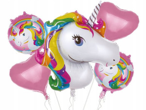 Zestaw balony foliowe różowe Jednorożec UNICORN