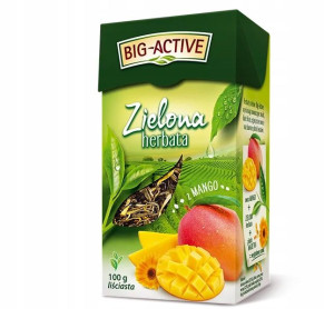 Herbata Zielona LIŚCIASTA BIG ACTIVE Z MANGO 100g