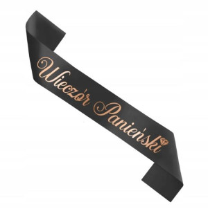 Szarfa Wieczór Panieński czarna 160 cm rose gold