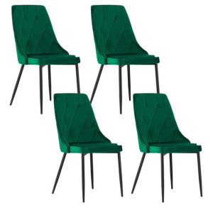 4 krzesła IMOLA - ciemna zieleń welur