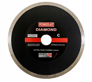 Tarcza diamentowa 180 x 22,23 mm ciągła glazura