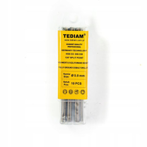 Wiertła do metalu TEDIAM HSS Kobalt 5,0 mm 10 szt