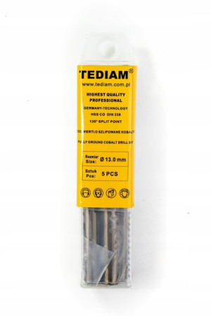 Wiertła do metalu TEDIAM HSS Kobalt 7,5 mm 10 szt