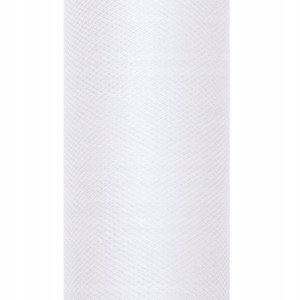 Tiul gładki biały na szpulce 30cm x 9m