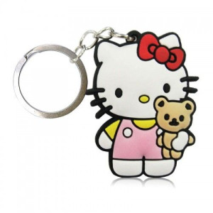 Brelok gumowy HELLO KITTY - KITTY Z MISIEM