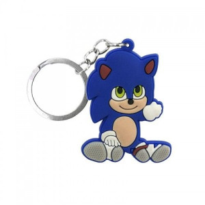 Brelok gumowy JEŻ SONIC - SZYBKI JAK BŁYSKAWICA