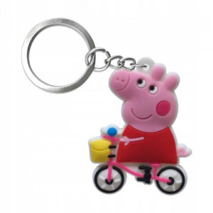 Brelok gumowy prezent ŚWINKA PEPPA PEPA NA ROWERZE