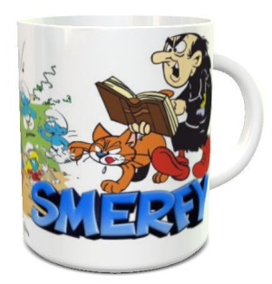Smerfny kubek z Klakierem i Gargamelem