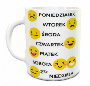 Kubek emoty śmieszne - zabawny prezent Tydzień w Emotach