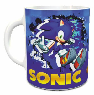 Kubek prezent dla dzieci JEŻ SONIC - SZYBKI JAK BŁYSKAWICA