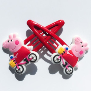 Spinki do włosów ŚWINKA PEPPA - NA ROWERZE