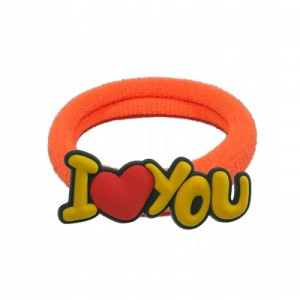 Gumka do włosów frotka RÓŻNE - NAPIS I LOVE YOU