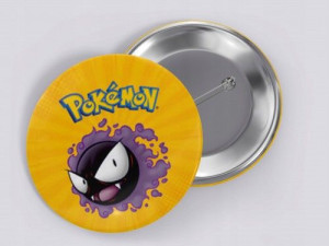 Przypinka button 58 mm POKEMON GO ASH - GASTLY