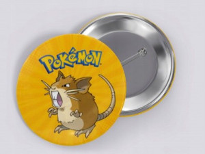 Przypinka button 58 mm POKEMON GO ASH - RATICATE