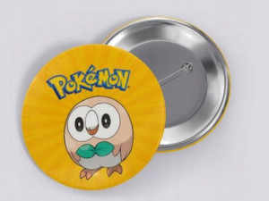 Przypinka button 58 mm POKEMON GO ASH - ROWLET