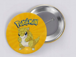 Przypinka button 58 mm POKEMON GO ASH - SANDSHREW