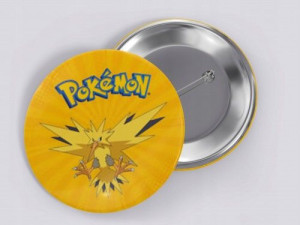 Przypinka button 58 mm POKEMON GO ASH - ZAPDOS
